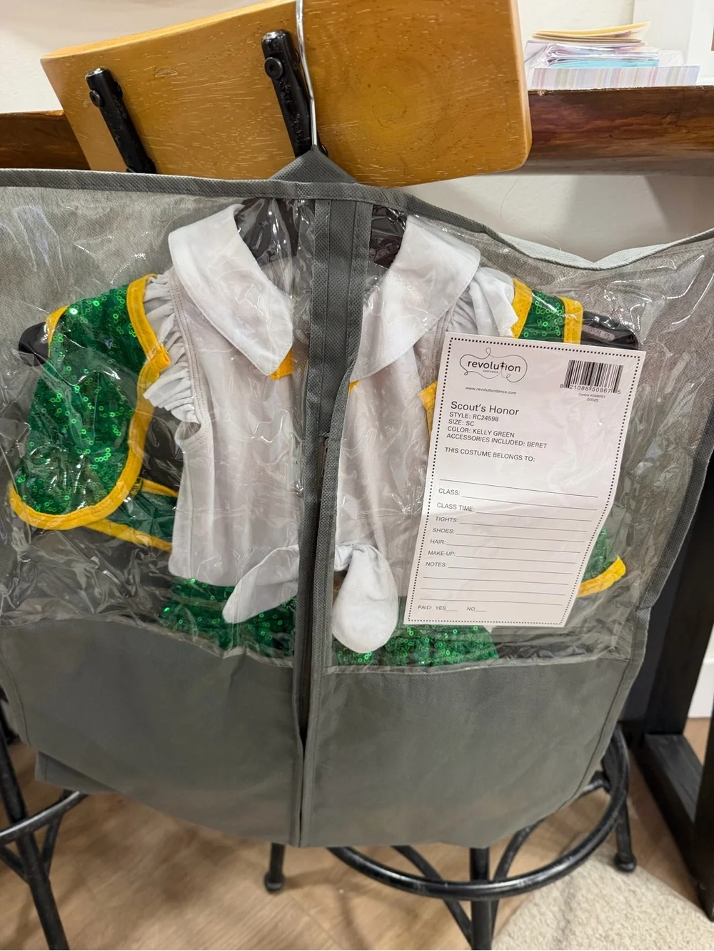 Revolution Green Sequin Costume Set with Yellow Trim
